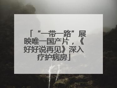 “一带一路”展映唯一国产片，《好好说再见》深入疗护病房