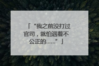 “我之前没打过官司，就怕遇着不公正的……”