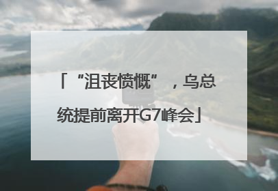 “沮丧愤慨”，乌总统提前离开G7峰会
