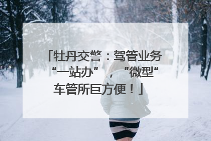 牡丹交警：驾管业务“一站办”，“微型”车管所巨方便！