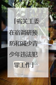 省关工委在宿调研预防和减少青少年违法犯罪工作