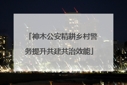 神木公安精耕乡村警务提升共建共治效能