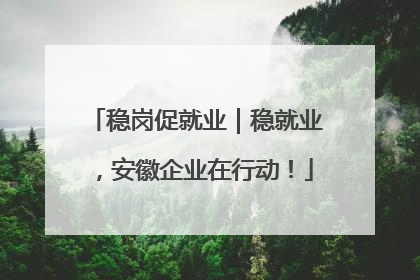 稳岗促就业｜稳就业，安徽企业在行动！