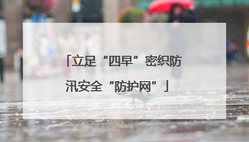 立足“四早”密织防汛安全“防护网”