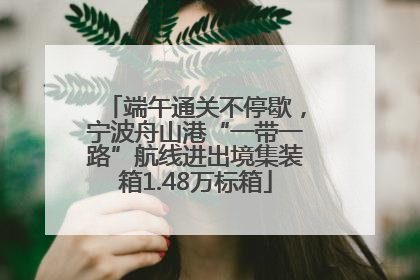 端午通关不停歇，宁波舟山港“一带一路”航线进出境集装箱1.48万标箱