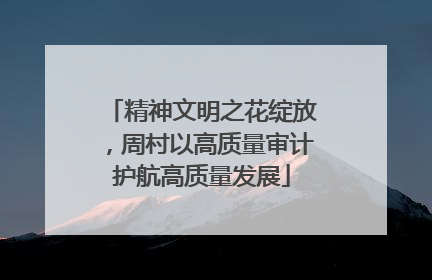 精神文明之花绽放，周村以高质量审计护航高质量发展