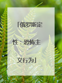 俄罗斯定性：恐怖主义行为