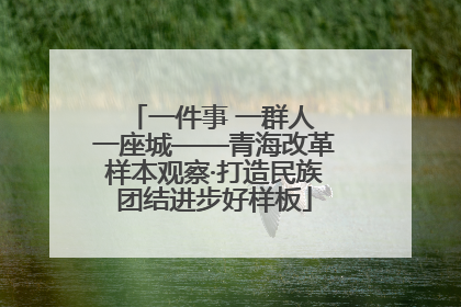 一件事 一群人 一座城——青海改革样本观察·打造民族团结进步好样板