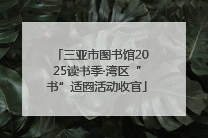 三亚市图书馆2025读书季·湾区“书”适圈活动收官