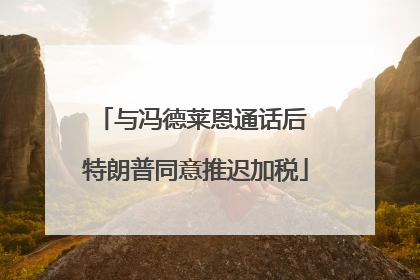 与冯德莱恩通话后 特朗普同意推迟加税