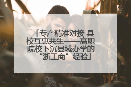专产精准对接 县校互惠共生——高职院校下沉县域办学的“浙工商”经验