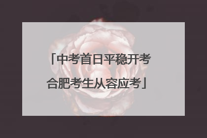 中考首日平稳开考 合肥考生从容应考