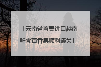 云南省首票进口越南鲜食百香果顺利通关