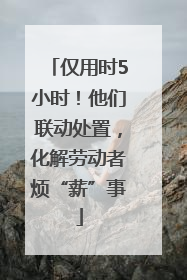 仅用时5小时！他们联动处置，化解劳动者烦“薪”事