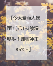 今天暴雨大暴雨！浙江持续湿哒哒！即将冲击35℃+