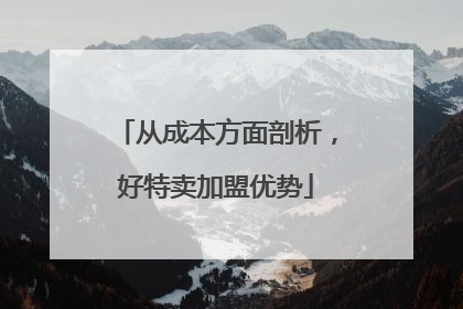 从成本方面剖析，好特卖加盟优势