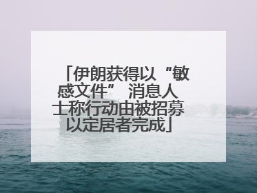 伊朗获得以“敏感文件” 消息人士称行动由被招募以定居者完成