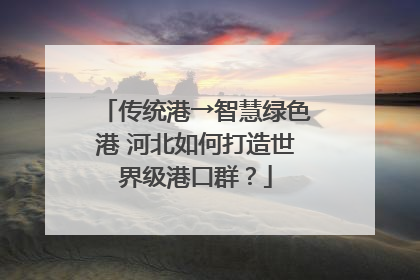 传统港→智慧绿色港 河北如何打造世界级港口群？