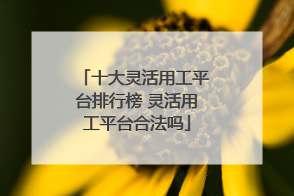 十大灵活用工平台排行榜 灵活用工平台合法吗