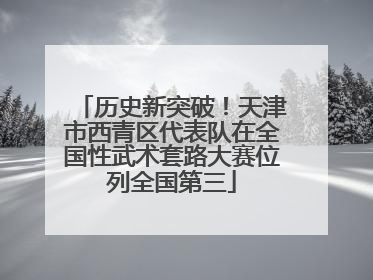 历史新突破！天津市西青区代表队在全国性武术套路大赛位列全国第三