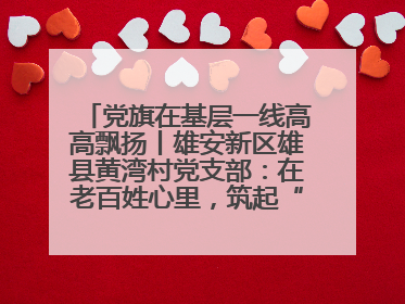 党旗在基层一线高高飘扬丨雄安新区雄县黄湾村党支部：在老百姓心里，筑起“一座山”