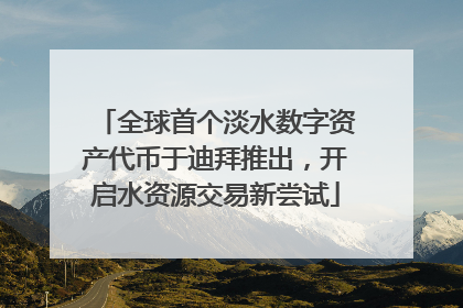 全球首个淡水数字资产代币于迪拜推出，开启水资源交易新尝试