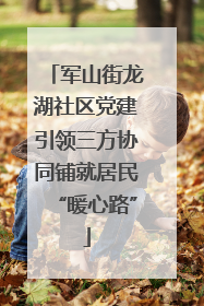 军山街龙湖社区党建引领三方协同铺就居民“暖心路”