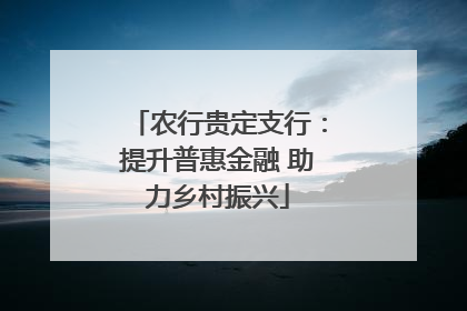 农行贵定支行：提升普惠金融 助力乡村振兴