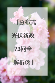 分布式光伏新政73问全解析②