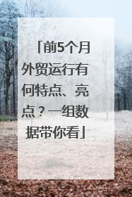 前5个月外贸运行有何特点、亮点？一组数据带你看