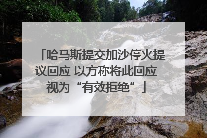 哈马斯提交加沙停火提议回应 以方称将此回应视为“有效拒绝”