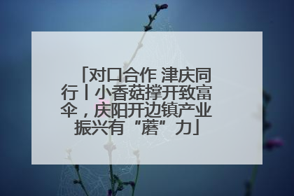 对口合作 津庆同行丨小香菇撑开致富伞，庆阳开边镇产业振兴有“蘑”力