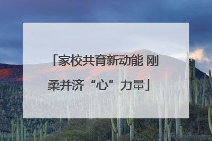 家校共育新动能 刚柔并济“心”力量