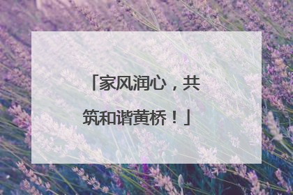 家风润心，共筑和谐黄桥！