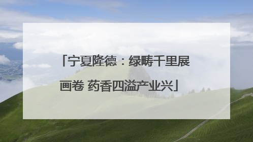宁夏隆德：绿畴千里展画卷 药香四溢产业兴