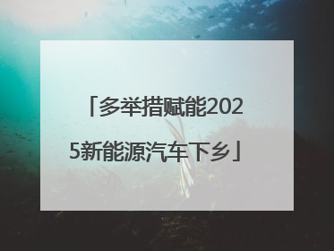 多举措赋能2025新能源汽车下乡