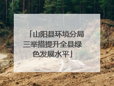 山阳县环境分局三举措提升全县绿色发展水平