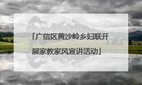 广信区黄沙岭乡妇联开展家教家风宣讲活动