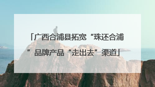 广西合浦县拓宽“珠还合浦”品牌产品“走出去”渠道