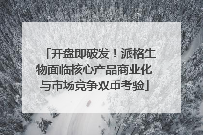 开盘即破发！派格生物面临核心产品商业化与市场竞争双重考验
