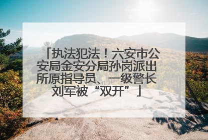 执法犯法！六安市公安局金安分局孙岗派出所原指导员、一级警长刘军被“双开”