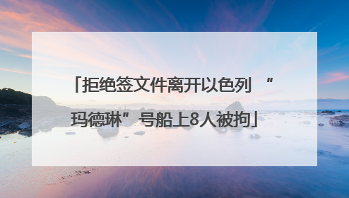 拒绝签文件离开以色列 “玛德琳”号船上8人被拘