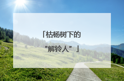 枯杨树下的“解铃人”