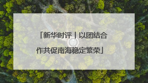 新华时评丨以团结合作共促南海稳定繁荣