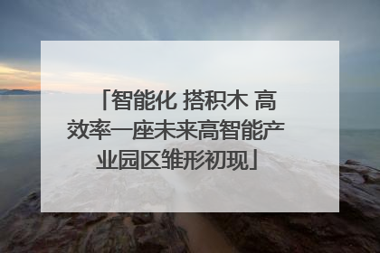 智能化 搭积木 高效率一座未来高智能产业园区雏形初现