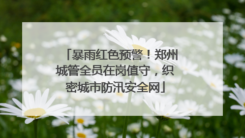 暴雨红色预警！郑州城管全员在岗值守，织密城市防汛安全网