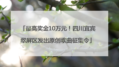 最高奖金10万元！四川宜宾翠屏区发出原创歌曲征集令