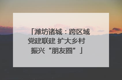 潍坊诸城：跨区域党建联建 扩大乡村振兴“朋友圈”