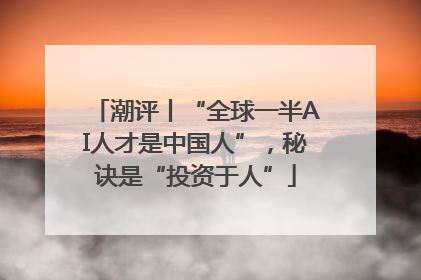 潮评丨“全球一半AI人才是中国人”，秘诀是“投资于人”