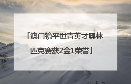 澳门镜平世青英才奥林匹克赛获2金1荣誉